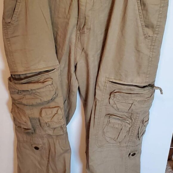 Cargo Men's Khaki/Tan Pants with 9 Pockets - Size 30/30 - Picture 7 of 8